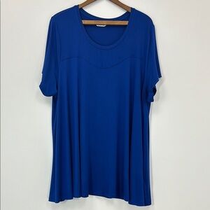 Penningtons T-Shirt Blue Stretchy 2XL Plus Vacation Casual Comfortable Curvy Sun